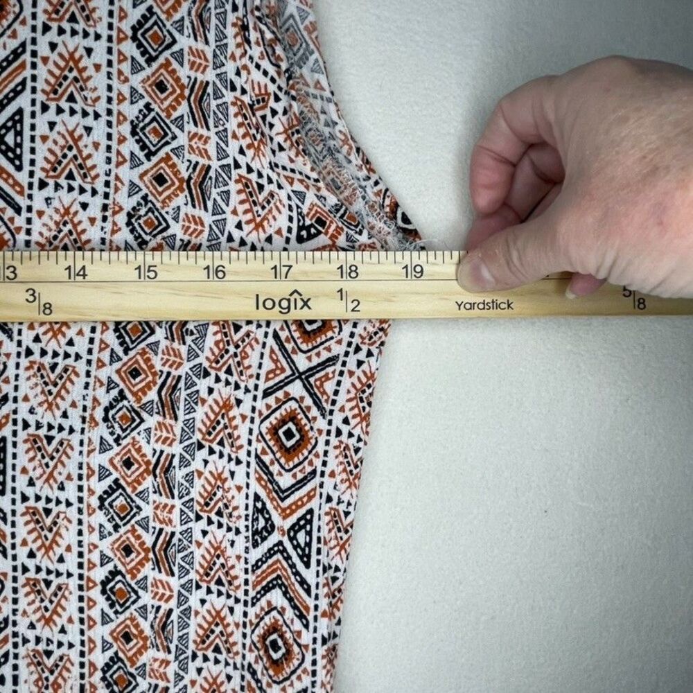 Savanna Jane Multicolor Embroidered Aztec Print Boho Flutter Sleeve Sarape Large - Picture 6 of 7